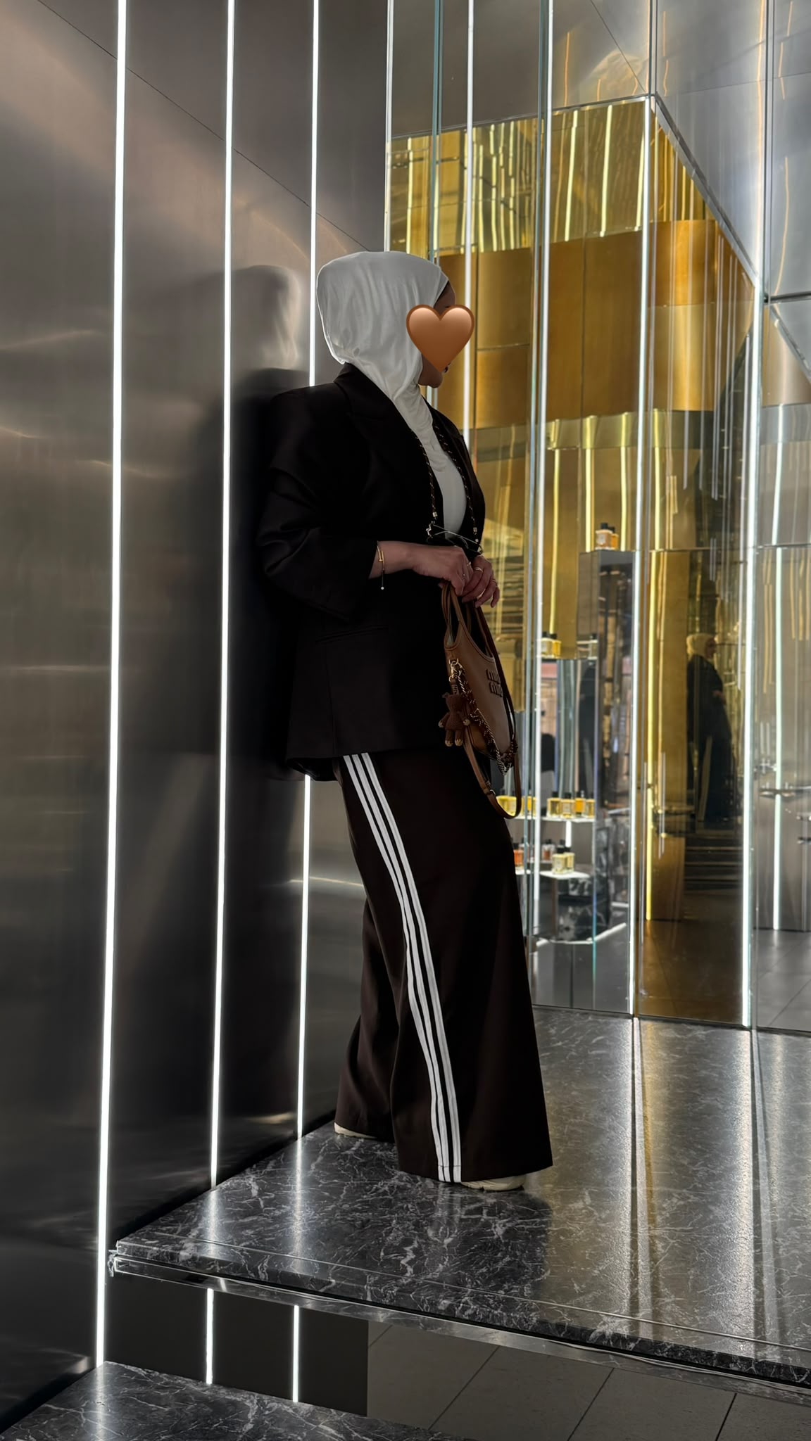 Double Stripe Espresso Wide Pants