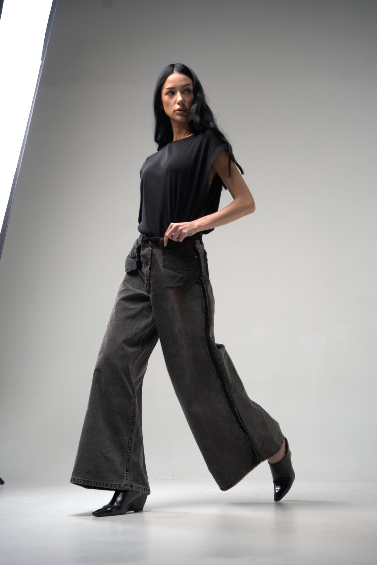 The Inside-Out Fold Wide Jeans