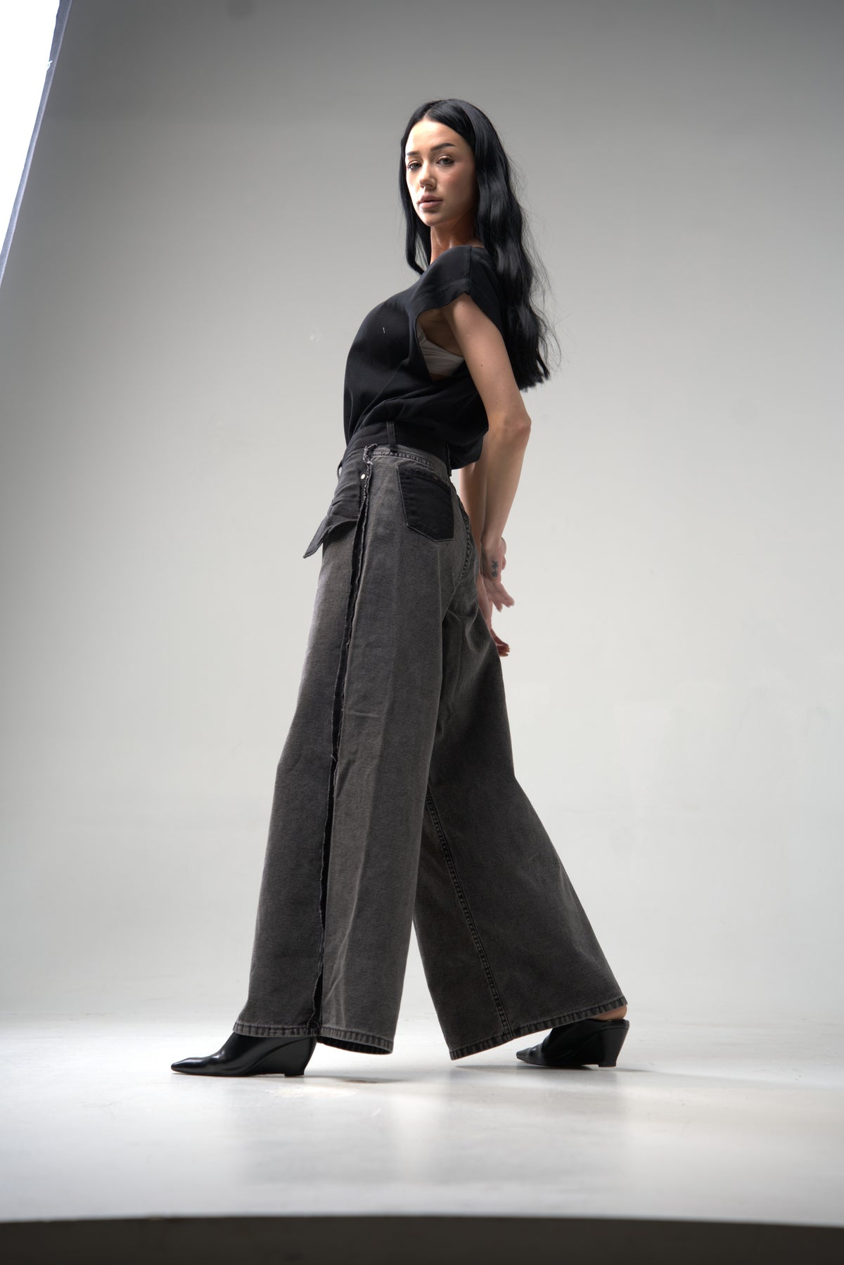 The Inside-Out Fold Wide Jeans