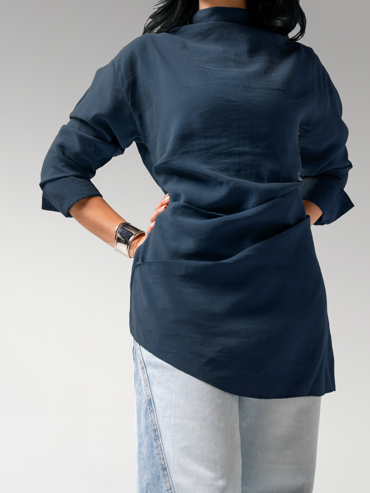 The Draped High-Neck Tunic