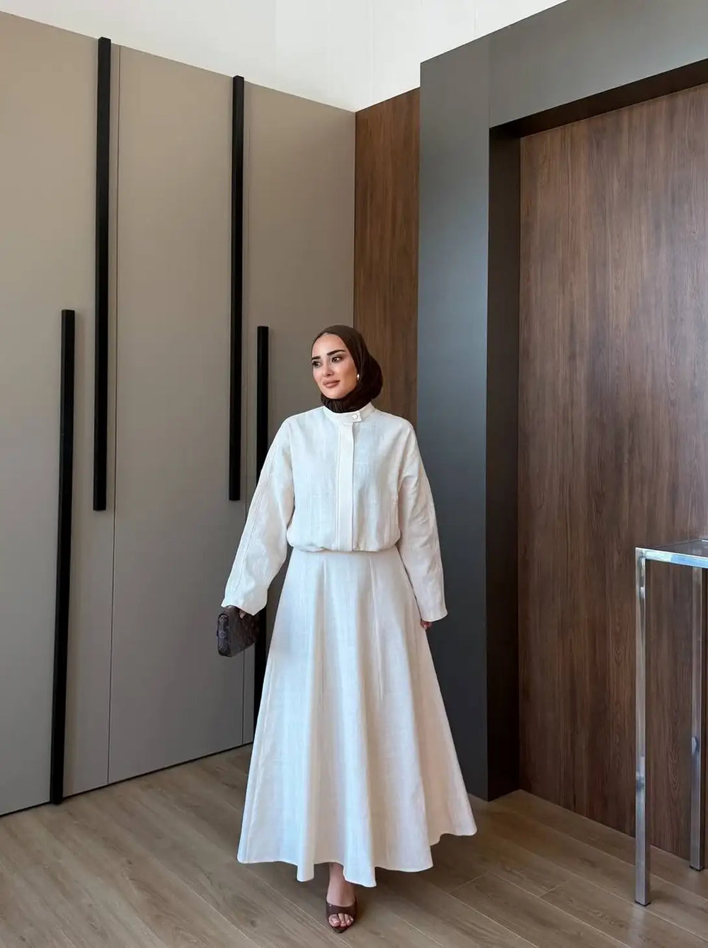 Customer wearing a Mema outfit