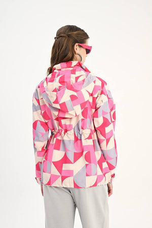 Pink Prism Hooded Windbreaker Jacket - back view