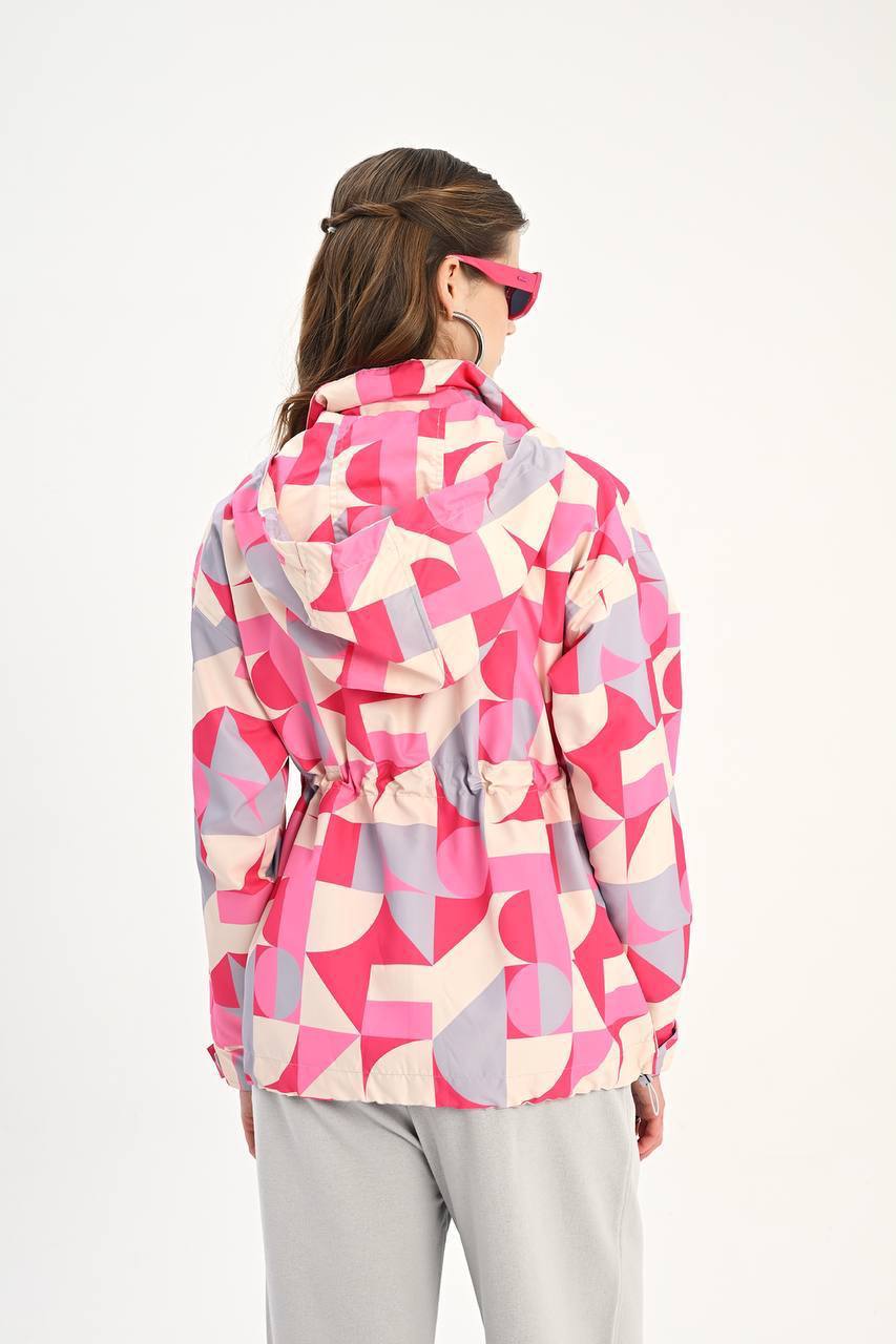 Pink Prism Hooded Windbreaker Jacket - back view