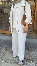 Sahara Luxe Utility Jacket – Beige front view