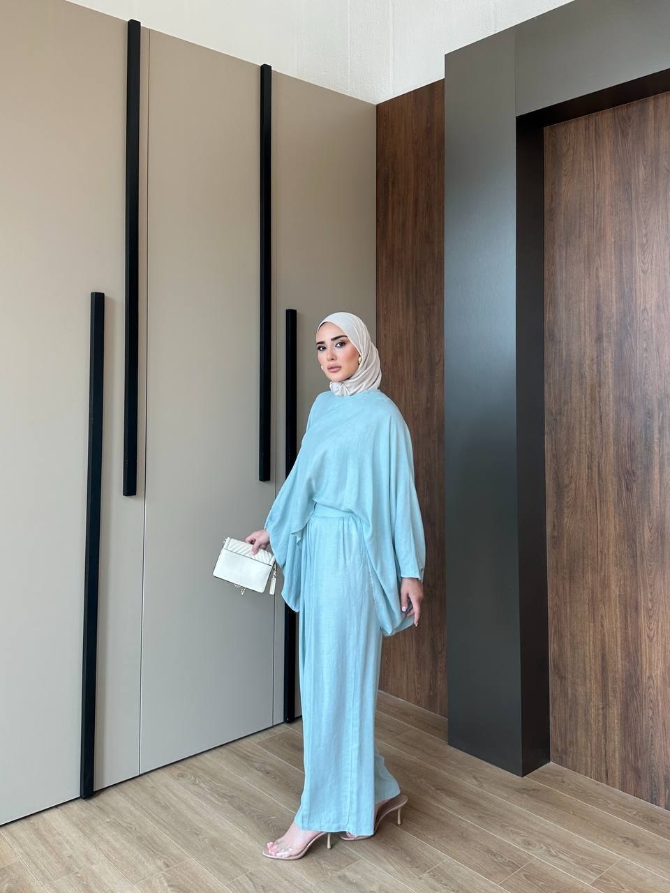 The Solene Draped Set - Cream full length