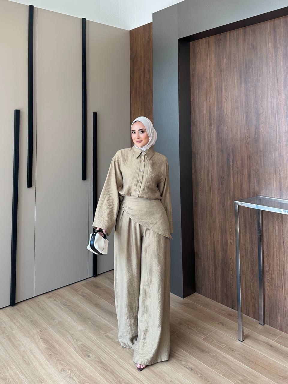 The Amelie Wrap Set - Silver grey front full length