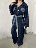 The Alessia Denim Set - Front full length open jacket