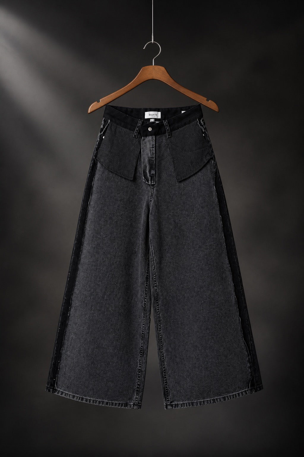 The Inside-Out Fold Wide Jeans - Hanger view