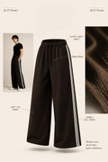 Double Stripe Espresso Wide Pants - Detail view