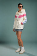 Color-Block Drawstring Parka - Full length studio shot