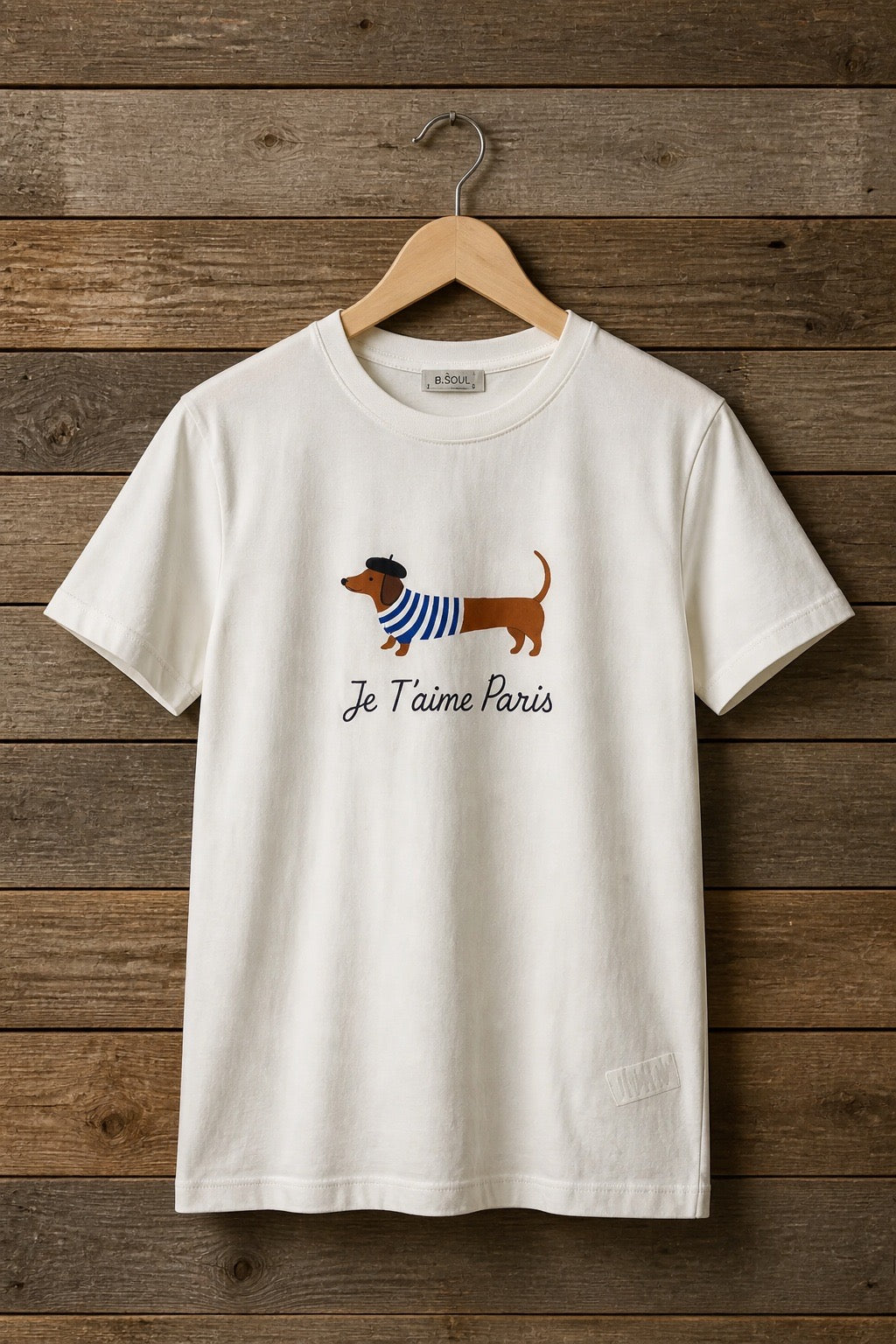 The Je T'aime Paris Tee - Flat hanger product shot